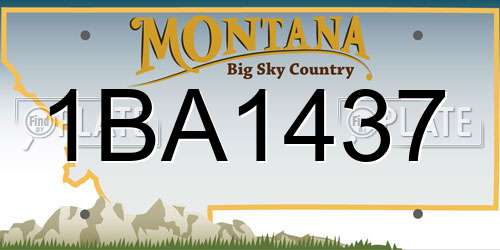 1BA1437 Montana License Plate