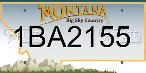 1BA2155 Montana License Plate