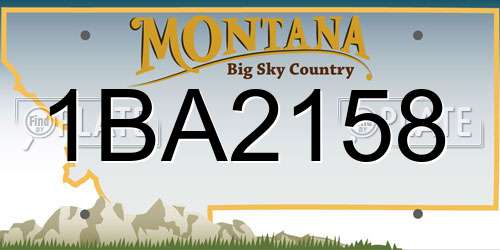 1BA2158 Montana License Plate