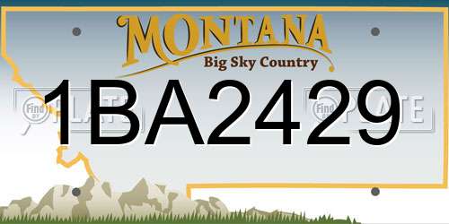 1BA2429 Montana License Plate