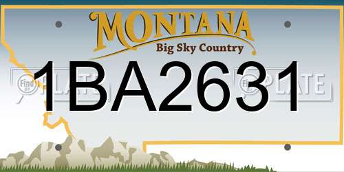 1BA2631 Montana License Plate