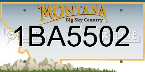 1BA5502 Montana License Plate