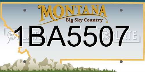 1BA5507 Montana License Plate