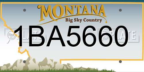 1BA5660 Montana License Plate