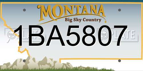 1BA5807 Montana License Plate