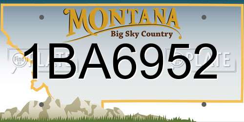 1BA6952 Montana License Plate