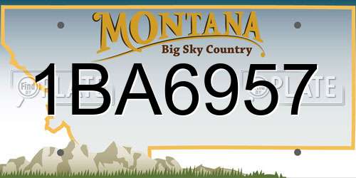 1BA6957 Montana License Plate