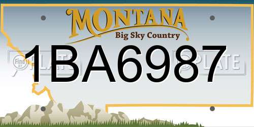 1BA6987 Montana License Plate