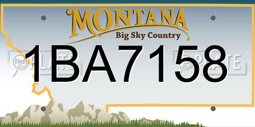 1BA7158 Montana License Plate