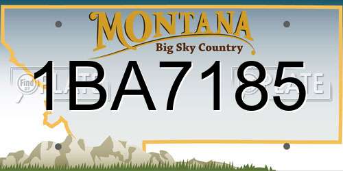 1BA7185 Montana License Plate