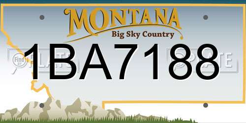 1BA7188 Montana License Plate