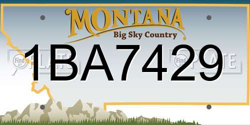 1BA7429 Montana License Plate