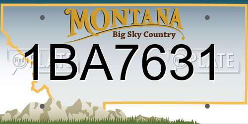 1BA7631 Montana License Plate