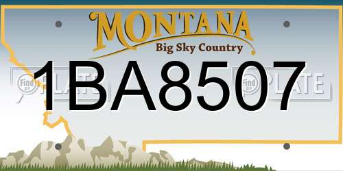 1BA8507 Montana License Plate