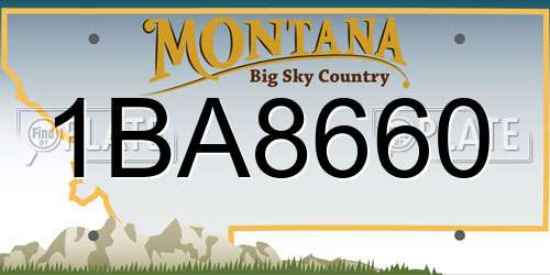 1BA8660 Montana License Plate