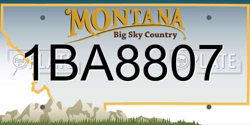 1BA8807 Montana License Plate