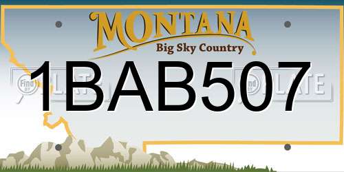 1BAB507 Montana License Plate