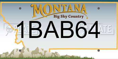 1BAB64 Montana License Plate