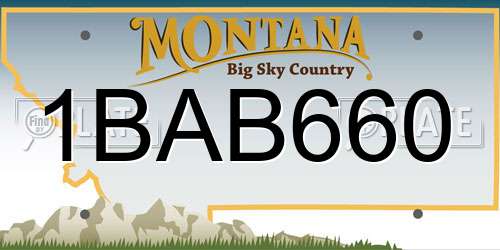 1BAB660 Montana License Plate