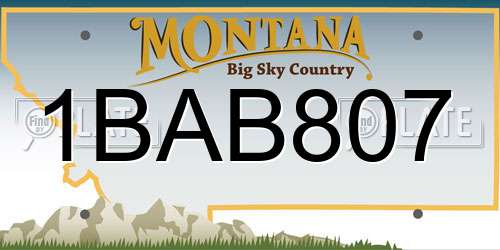 1BAB807 Montana License Plate