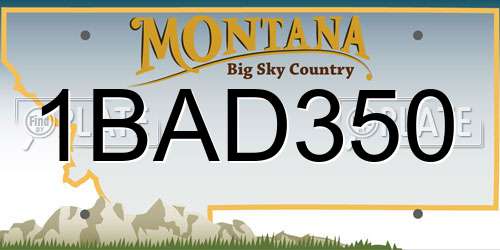1BAD350 Montana License Plate