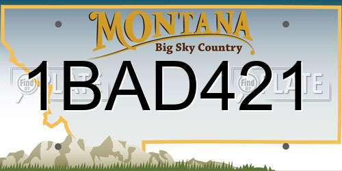 1BAD421 Montana License Plate