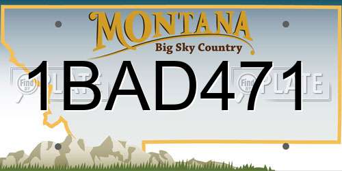 1BAD471 Montana License Plate