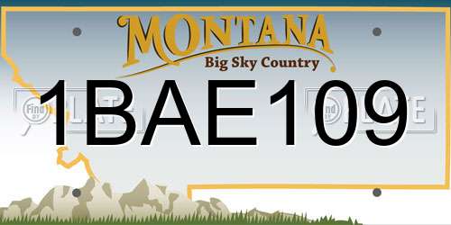 1BAE109 Montana License Plate