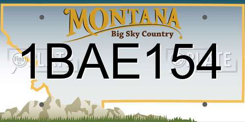 1BAE154 Montana License Plate