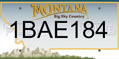 1BAE184 Montana License Plate