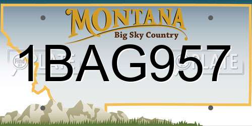 1BAG957 Montana License Plate
