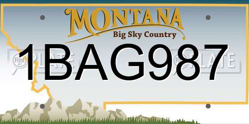 1BAG987 Montana License Plate