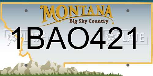 1BAO421 Montana License Plate