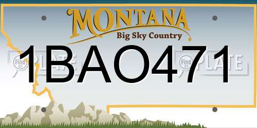 1BAO471 Montana License Plate