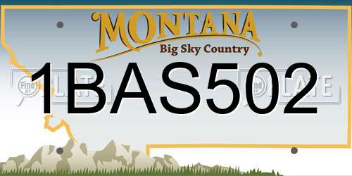 1BAS502 Montana License Plate