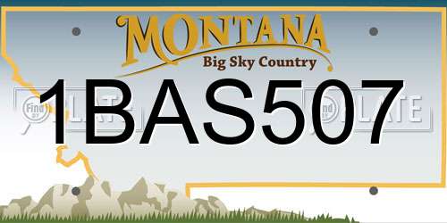 1BAS507 Montana License Plate
