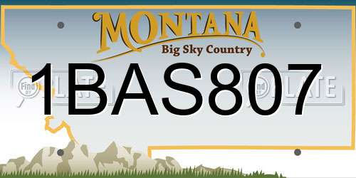 1BAS807 Montana License Plate