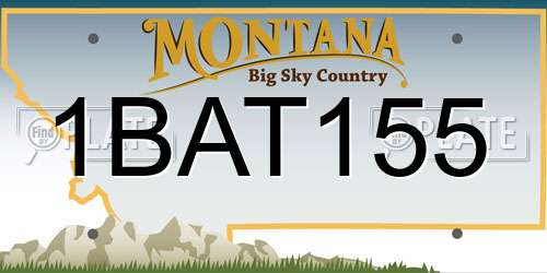 1BAT155 Montana License Plate