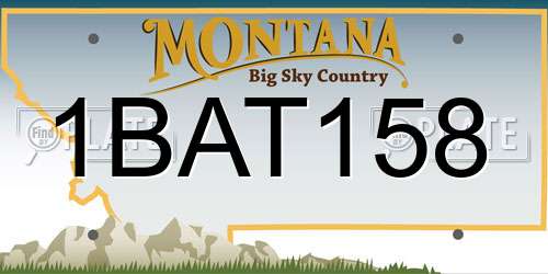 1BAT158 Montana License Plate