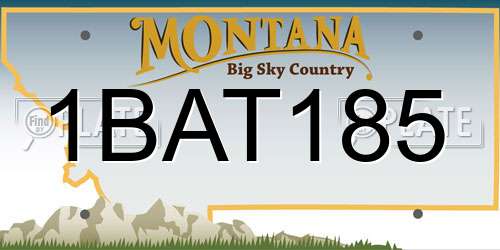 1BAT185 Montana License Plate