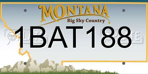 1BAT188 Montana License Plate