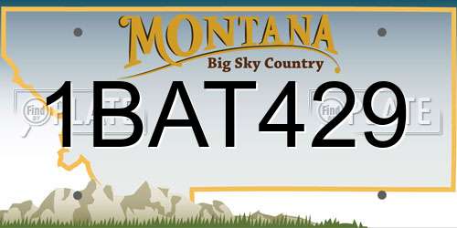 1BAT429 Montana License Plate
