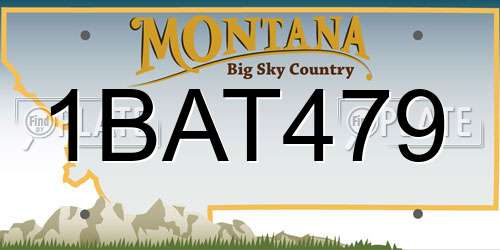 1BAT479 Montana License Plate