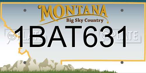 1BAT631 Montana License Plate