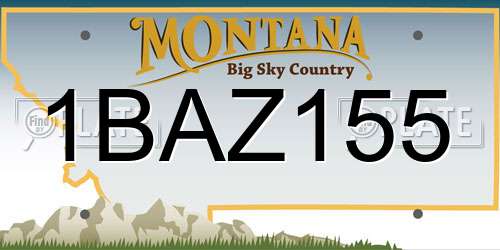 1BAZ155 Montana License Plate