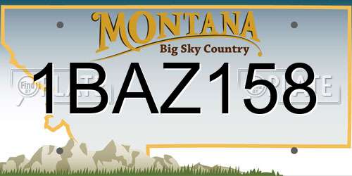 1BAZ158 Montana License Plate