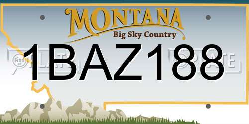 1BAZ188 Montana License Plate