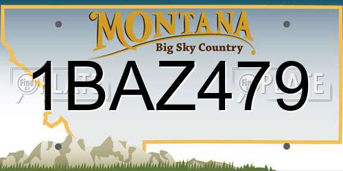 1BAZ479 Montana License Plate
