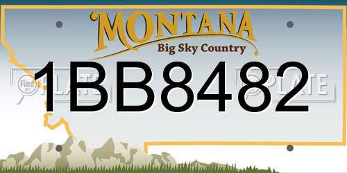 1BB8482 Montana License Plate