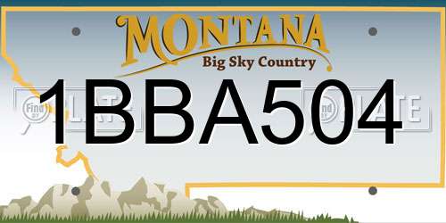 1BBA504 Montana License Plate